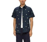 Kurzarmhemd im Slim Fit mit All-over-Print L blau 2145912.59A3.L