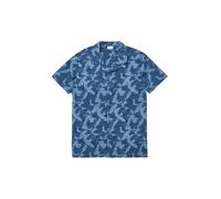 Kurzarmhemd mit All-over-Print in Leinenoptik 158/164 blau 2164637.53A1.158_164
