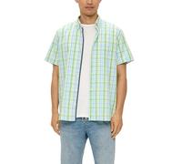 Kurzarmhemd mit Brusttasche und Logo-Detail S grün