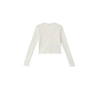 Kurze Ajour-Strickjacke mit Zierknopfleiste 146/152 creme|weiß 2169178.0210.146_152