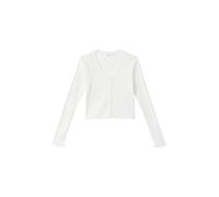 Kurze Ajour-Strickjacke mit Zierknopfleiste 134/140 creme|weiß 2169178.0210.134_140