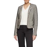 Kurze Jacke in Bouclé-Optik mit Fransenkante 34 creme|schwarz 2154856.99X2.34