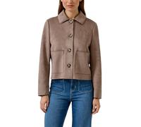 Kurze Jacke in Veloursleder-Optik mit aufgesetzten Taschen 36 braun 2176942.8624.36