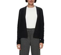 Cardigan S.OLIVER BLACK LABEL Gr. 46, schwarz (black) Damen Strickjacken Cardigans mit Flachstrickbündchen am Ausschnitt vorne (13716255-46)