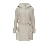 Kurzer Wollmantel mit Bindegürtel 46 creme