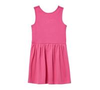 Sommerkleid S.OLIVER JUNIOR, Mädchen, Gr. 122, N-Gr, pink, Web, Obermaterial: 95% Baumwolle, 5% Elasthan, unifarben, casual, ausgestellt knielang, Rundhals, ohne Ärmel, Kleider, mit Schleife am Rücken