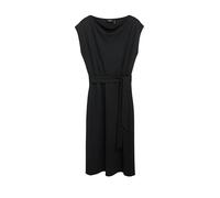 Kurzes Kleid mit Wasserfall-Ausschnitt und Bindegürtel 40 schwarz 2180718.9999.40