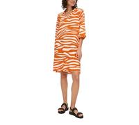 Langes Kleid aus Leinen-Viskose-Mix 38 Orange