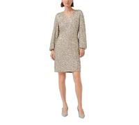 Kurzes Pailletten-Kleid mit Gummizug am Ärmel 38 beige 2177518.84X4.38