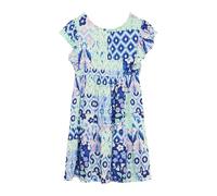 Kurzes Viskose-Kleid mit Flügelärmeln und Rückenausschnitt 110 blau|mehrfarbig 2163424.01A1.110