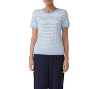 Kuscheliger Kurzarm-Pullover mit Wellenstrickmuster und Pailletten 48 blau 2171478.51X2.48