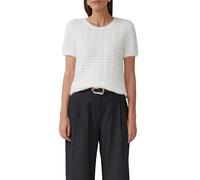 Kuscheliger Kurzarm-Pullover mit Wellenstrickmuster und Pailletten 40 creme 2171478.02X2.40