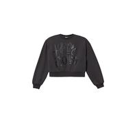 Kuscheliges Crop-Sweatshirt im Oversize Shape mit schimmerndem Print 158/164 grau 2171824.9866.158_164