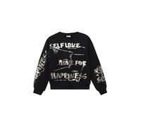 Kuscheliges Oversize Sweatshirt mit Folienprint 170/176 schwarz 2173428.9999.170_176