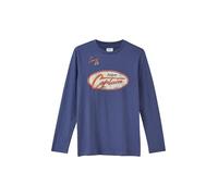 s.Oliver Langarm-Jerseyshirt mit Print und Stickerei Blau Größe 158/164