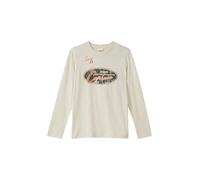 Langarm-Jerseyshirt mit Print und Stickerei 146/152 beige 2170393.8001.146_152