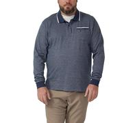 Langarm-Polo mit Bündchen in Melange-Optik 4XL blau 2176662.58W1.4XL