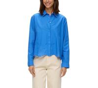 Langarmbluse mit Broderie Anglaise 46 blau