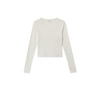 Langarmshirt im Slim Fit aus Rippware mit Spitzendetail 146/152 creme|weiß 2169181.0210.146_152