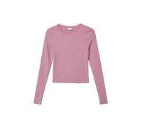 s.Oliver Mädchen-Langarmshirt 4189 Slim Fit aus Rippware mit Spitzendetail Rosa 146/152