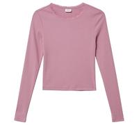 Langarmshirt im Slim Fit aus Rippware mit Spitzendetail 170/176 pink 2169181.4189.170_176