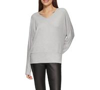 s.Oliver Langarmshirt mit Fledermausärmeln und breitem Bund Damen Grau meliert Größe 40