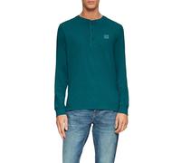 Langarmshirt mit Henley-Ausschnitt und Garment Dye L Blau 2157196.6767.L