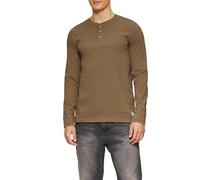 Langarmshirt mit Henleyausschnitt und Ärmel-Bündchen M braun 2161839.8483.M