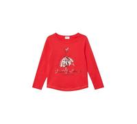 Langarmshirt mit Pailletten und abgerundetem Saum 128/134 rot 2173262.3210.128_134