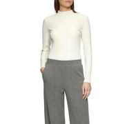 Langarmshirt mit Rippstruktur und Stehkragen 44 creme 2157894.0210.44