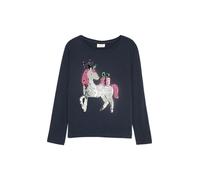 s.Oliver Langarmshirt mit Weihnachtsmotiv aus Wendepailletten Navy 92/98