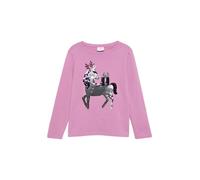 s.Oliver Langarmshirt mit Weihnachtsmotiv aus Wendepailletten pink 140