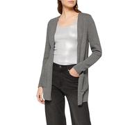 Lange Strickjacke mit Rippbündchen 34 grau