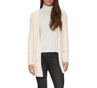 Lange Strickjacke mit Rippbündchen 38 Beige
