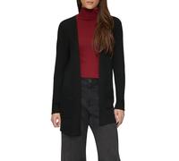 Lange Strickjacke mit Rippbündchen 40 schwarz