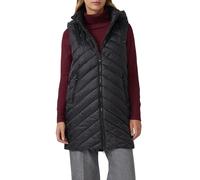 Lange wattierte Steppweste mit abnehmbarer Kapuze 42 schwarz 2170960.9999.42