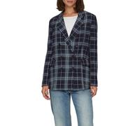 Langer Twillblazer mit Karomuster 34 blau