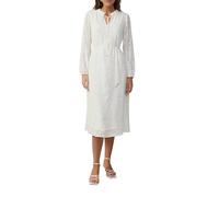 Langes Kleid mit Tunika-Ausschnitt und Rüschen 44 creme 2166234.0200.44