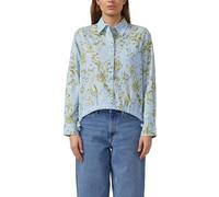 Leichte Hemdbluse aus Baumwollvoile mit Schleifendetail 48 blau|grün 2176331.51A4.48