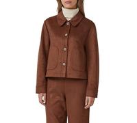 Leichte Jacke in Veloursleder-Optik mit aufgesetzten Taschen 44 braun 2170270.8830.44
