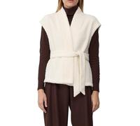 Leichte Teddyplüsch-Weste mit Gürtel 40 creme 2170349.0402.40