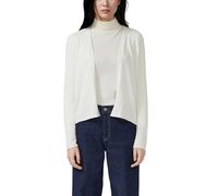 Cardigan S.OLIVER, Damen, Gr. 42, weiß, Feinstrick, Obermaterial: 50% Baumwolle, 50% Viskose, unifarben, tailliert hüftbedeckend, V-Ausschnitt, Strickjacken, ohne Verschluss und mit V-Ausschnitt (3121