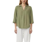 Hemdbluse S.OLIVER, Damen, Gr. 40, summer khaki, Web, Obermaterial: 52% Leinen, 48% Viskose, unifarben, regular fit normal, V-Ausschnitt, Manschette, Blusen Hemdbluse, mit 3/4-Ärmeln (64417869-40) sum