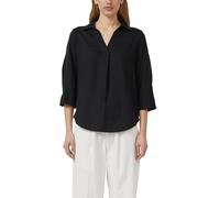 Leinenmix-Bluse mit 3/4-Ärmeln und Turn-up 38 schwarz 2178870.9999.38