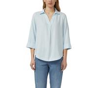 s.Oliver Hemdbluse Leinen-Viskose-Mix 3/4-Ärmel mit Turn-up V-Ausschnitt sky blau Gr. 34