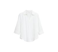 Leinenmix-Bluse mit 3/4-Ärmeln und Turn-up 40 weiß 2178870.0100.40