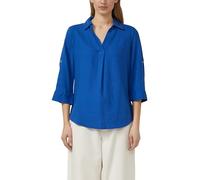 Leinenmix-Bluse mit 3/4-Ärmeln und Turn-up 44 blau 2178870.5615.44