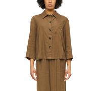 Leinenmix-Bluse mit Turn-up 42 braun 2180742.8918.42