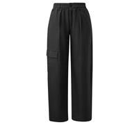 Leinenmix-Hose mit Barrel Leg 42 schwarz 2179243.9999.42