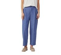 Leinenmix-Hose mit Elastikbund und Barrel Leg 42 blau 2176349.5527.42